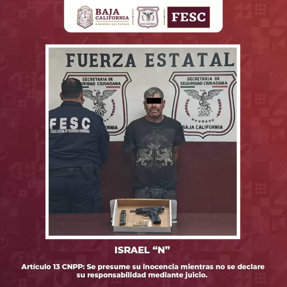 Despliega FESC operativo en Tecate: aseguran "poncha llantas", bidones con gasolina, vehculos robados, armas y droga