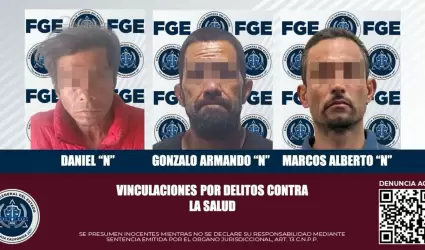 Tres implicados en narcomenudeo son vinculados a proceso penal