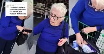 Abuelita robando en supermercado