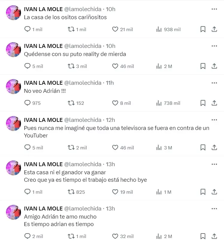 Tweets de Ivn "La Mole"