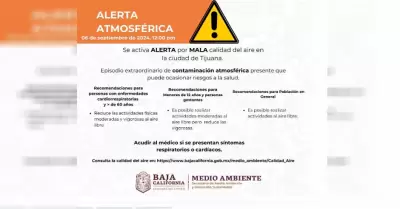 Activan alerta por mala calidad del aire en Tijuana