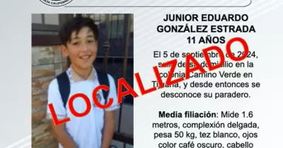 Localizan a Junior Eduardo Gonzlez Estrada, de 11 aos