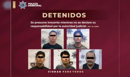 4 detenidos por portacion de armas de fuego