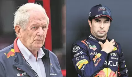 Helmut Marko y Checo Prez