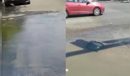 Fuga de aguas negras persiste frente a clnicas en la Zona Centro