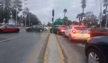 Automovilistas generan caos vial en acceso a la lnea Sentri cerca de la prepara