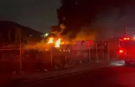 Incendian trece tractocamiones en empresa de distribucin de fruta en la Va Rpida Oriente