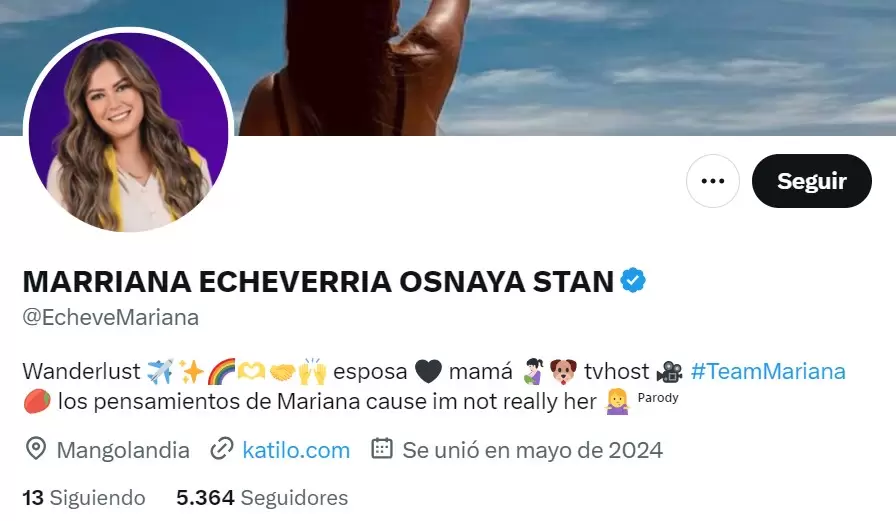 Cuenta falsa de Mariana Echeverra