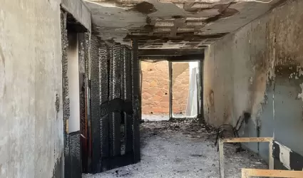 Vivienda incendiada en Zacatecas