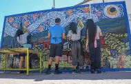 Adolescentes del Albergue Temporal del Sistema DIF Baja California realizan mural alusivo a Vincent Van Gogh