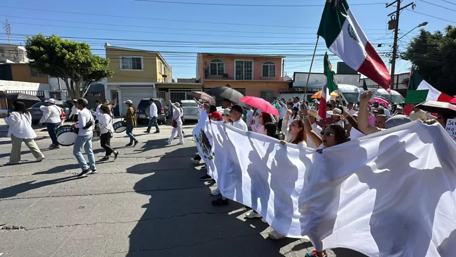 Protestan trabajadores del Poder Judicial y abogados contra reforma en la Garita de Otay