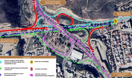 Anuncian cierres por maniobras de montaje en obra del Nodo Morelos en Tijuana