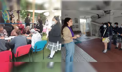 Celebran estudiantes del CONALEP BC a adultos mayores en casa hogar