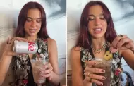 VIDEO Dua Lipa sorprende por su peculiar forma de beber refresco