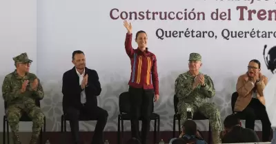 Claudia Sheinbaum en el banderazo de inicio de los trabajos preliminares para la