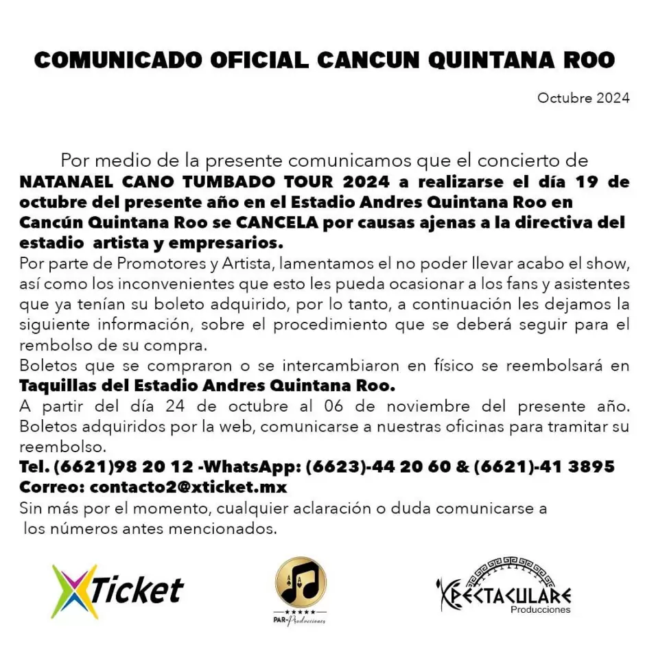 Cancelan conciertos de Natanael Cano en Cancn y Campeche