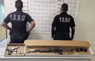 Asegura FESC armas de fuego en el interior de vehculo que fue abandonado en Tecate