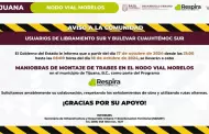 Contina SIDURT montaje de trabes en Nodo Morelos este jueves