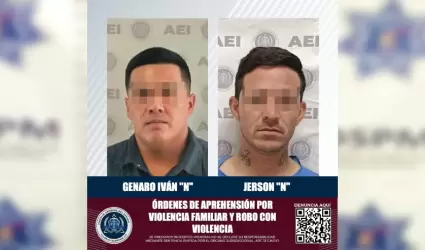 Detenidos por violencia familiar y robo con violencia