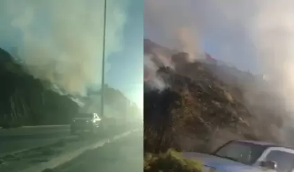 Se registr incendio en ladera junto al libramiento Salvador Rosas Magalln