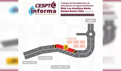 Anuncian cierre parcial del bulevar Las Amricas y rampa Buena Vista por obras d