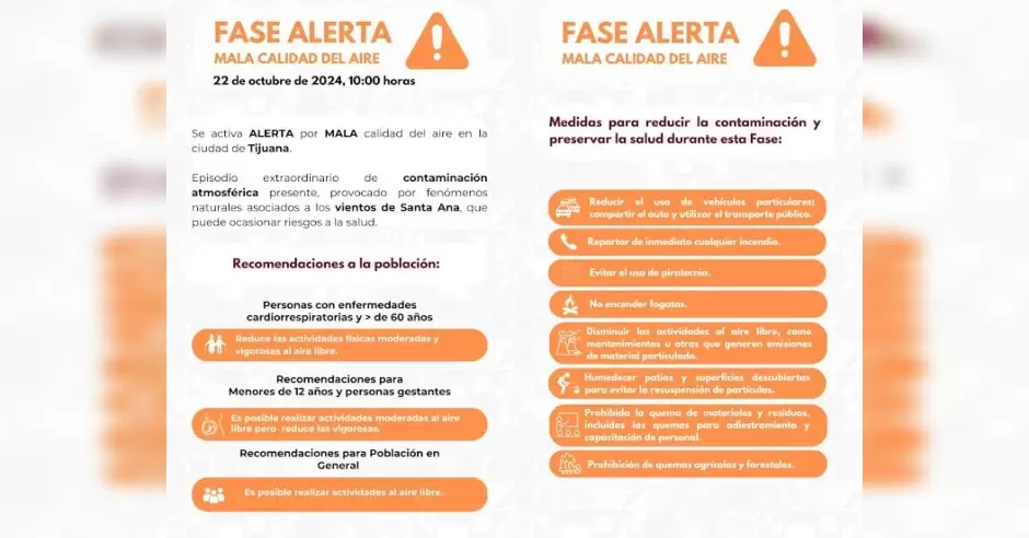 Alerta por mala calidad del aire en Tijuana