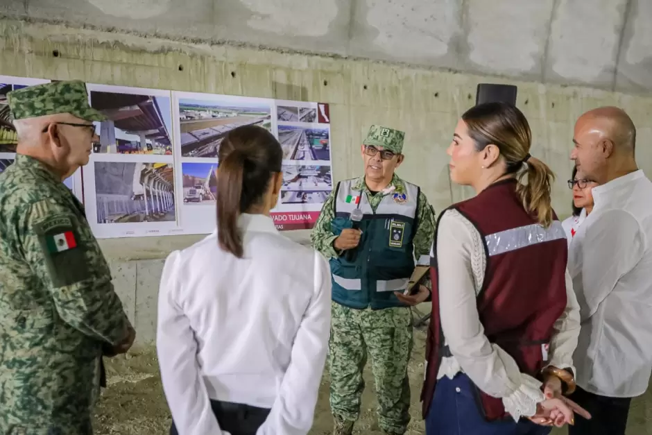 Sheinbaum supervisa avances del Viaducto Elevado de Tijuana