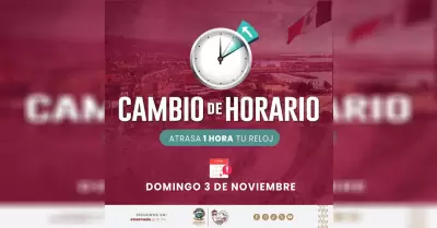 Domingo 3 de noviembre se debe retrasar 1 hora el reloj: