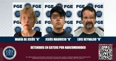 3 personas durante cateos por narcomenudeo