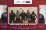 Detiene FESC a tres hombres en poder de arma de un arma de fuego; viajaban en vehculo con reporte de robo en el extranjero