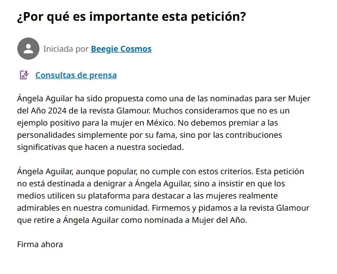 ngela Aguilar: Recaudan firmas para quitarle el ttulo de "La Mujer del Ao"