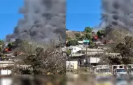 Incendio en Can de las Palmeras moviliz a Bomberos y Proteccin Civil en Tijuana