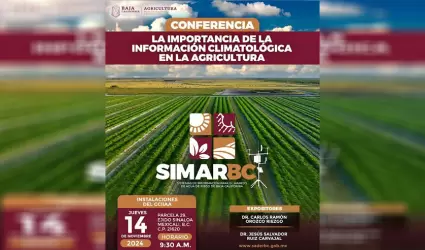 Invita SADERBC a conferencia sobre la importancia de la informacin climatolgic