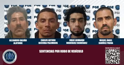 4 sentencias condenatorias por robo de vehculo