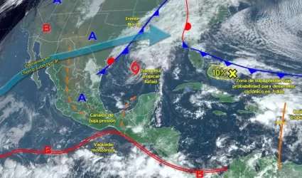 Frente fro y tormenta tropical Rafael generarn lluvias en Mxico