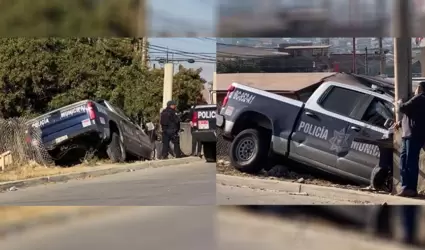 Patrulla de Polica Municipal colisiona durante persecucin en Tijuana