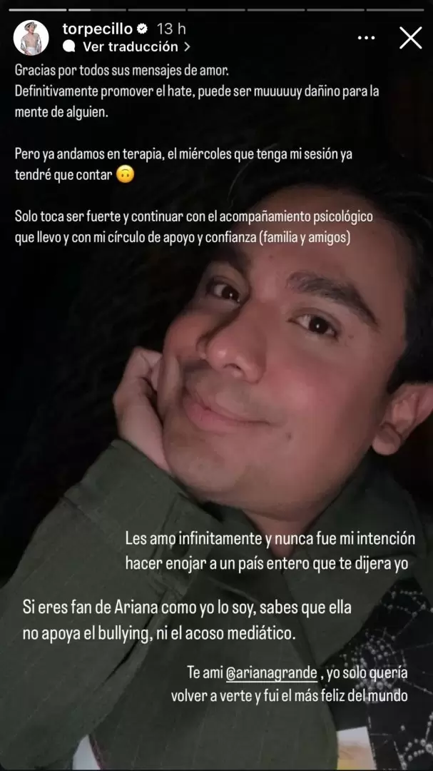 Ricardo Peralta se defiende del odio.