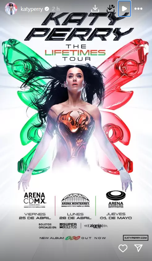 Katy Perry anuncia tres conciertos en Mxico