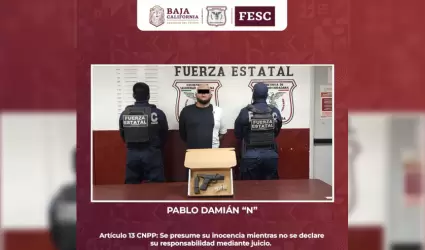 Detenido con arma corta y 11 cartuchos tiles