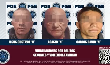 Logra fiscala la vinculacin a proceso de tres acusados por delitos sexuales y 