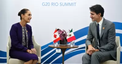 Claudia Dheinbaum y Justin Trudeau en el G20