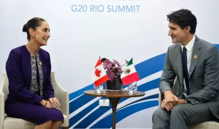 Claudia Dheinbaum y Justin Trudeau en el G20