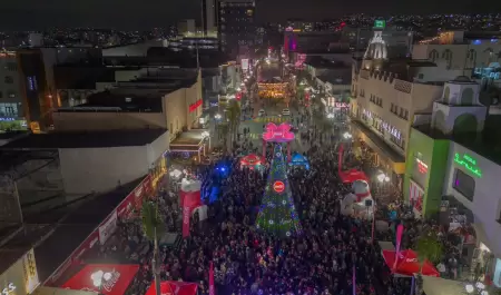 Encienden Arbol en Centro Histrico de Tijuana