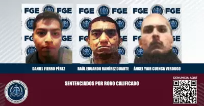 3 hombres responsables de robo calificado