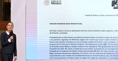 Carta de Sheinbaum a Donald Trump