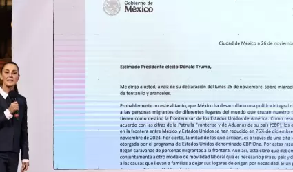 Carta de Sheinbaum a Donald Trump