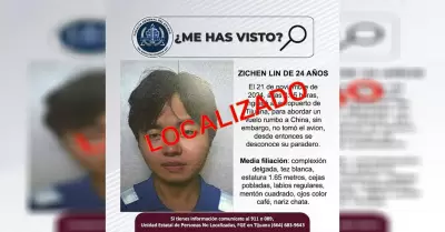 Localizan a Zichen Lin, reportado como desaparecido