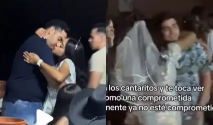 Mujer besa a otros hombres en su despedida de soltera