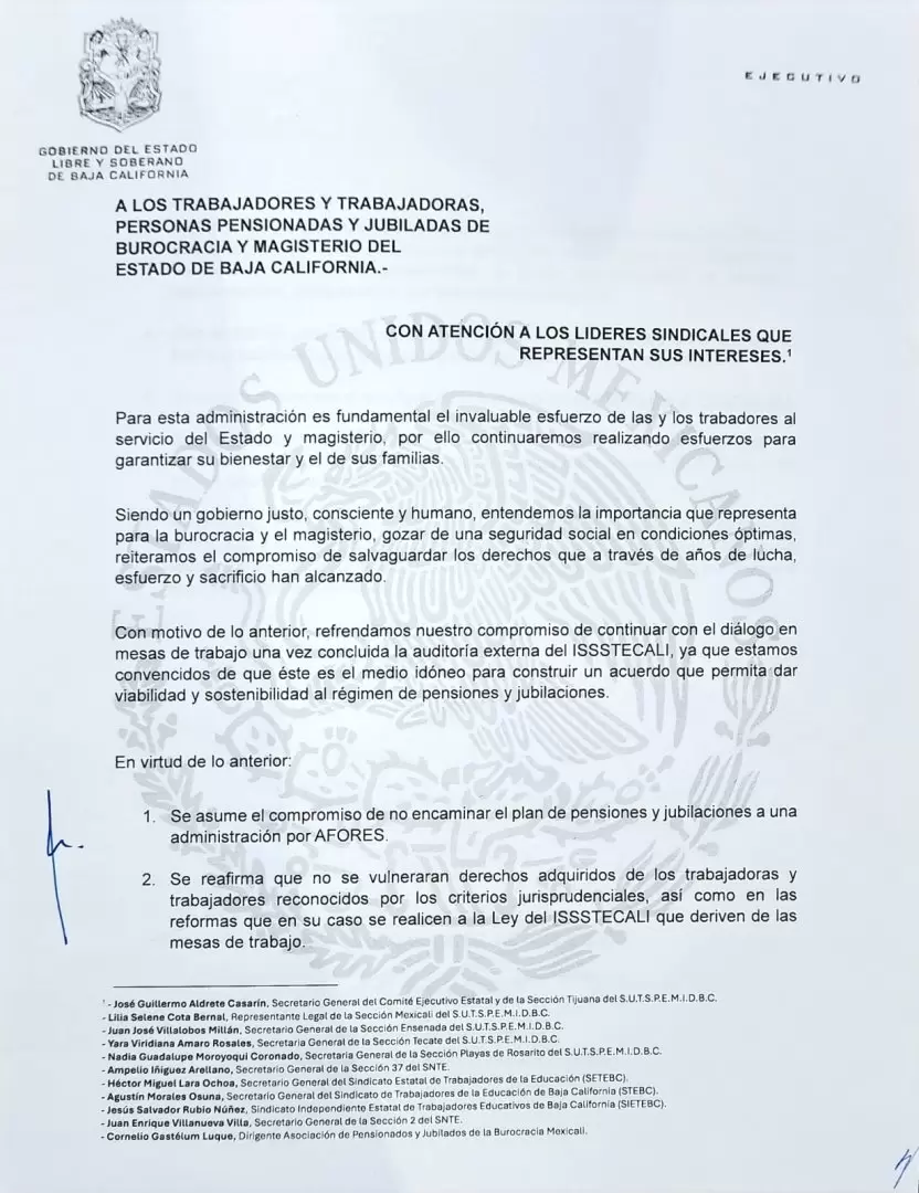 Firma de compromiso para el rescate