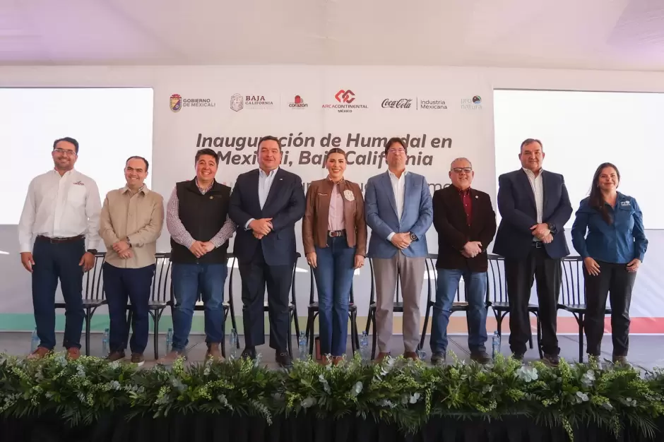 Inaugura gobernadora Marina del Pilar humedal artificial en el Valle de Mexicali